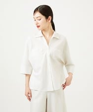 GBBJA07540 Sybilla(シビラ) メタリックリネンシャツ アイボリー