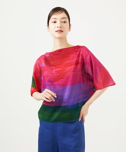 GBBJA20360 Sybilla アートプリントブラウス