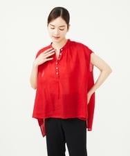 GBBJA42270 Sybilla(シビラ) リネンローンボタンデザインブラウス レッド