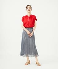 GBBJA42270 Sybilla(シビラ) リネンローンボタンデザインブラウス レッド
