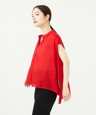 GBBJA42270 Sybilla(シビラ) リネンローンボタンデザインブラウス レッド