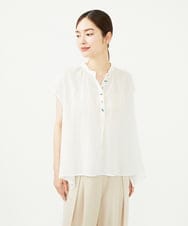 GBBJA42270 Sybilla(シビラ) リネンローンボタンデザインブラウス ホワイト