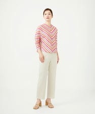 GBBJD01540 Sybilla(シビラ) ストライプボーラーレースブラウス ピンク系