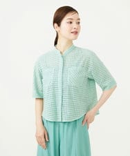 GBBJD30270 Sybilla(シビラ) アイレットレースハーフスリーブブラウス ライトグリーン