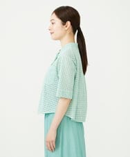 GBBJD30270 Sybilla(シビラ) アイレットレースハーフスリーブブラウス ライトグリーン