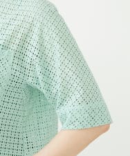 GBBJD30270 Sybilla(シビラ) アイレットレースハーフスリーブブラウス ライトグリーン