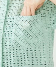 GBBJD30270 Sybilla(シビラ) アイレットレースハーフスリーブブラウス ライトグリーン
