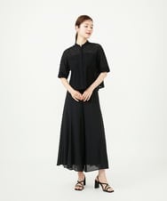 GBBJD30270 Sybilla(シビラ) アイレットレースハーフスリーブブラウス ブラック