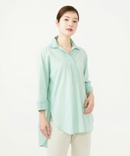GBBJD31300 Sybilla(シビラ) コットンレースドッキングロングブラウス ライトグリーン