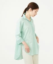 GBBJD31300 Sybilla(シビラ) コットンレースドッキングロングブラウス ライトグリーン