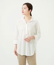 GBBJD31300 Sybilla(シビラ) コットンレースドッキングロングブラウス ホワイト