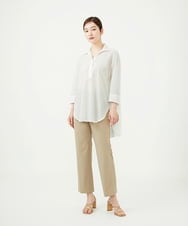 GBBJD31300 Sybilla(シビラ) コットンレースドッキングロングブラウス ホワイト