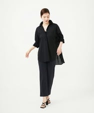 GBBJD31300 Sybilla(シビラ) コットンレースドッキングロングブラウス ブラック
