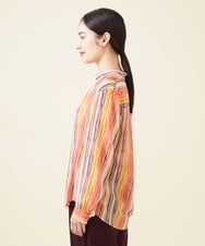 GBBJT07390 Sybilla(シビラ) マルチカラーストライプブラウス ピンク