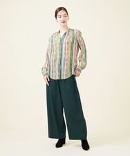 GBBJT07390 Sybilla(シビラ) マルチカラーストライプブラウス グリーン