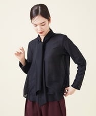 GBBJT11300 Sybilla(シビラ) カールマイヤーボウタイブラウス ブラック