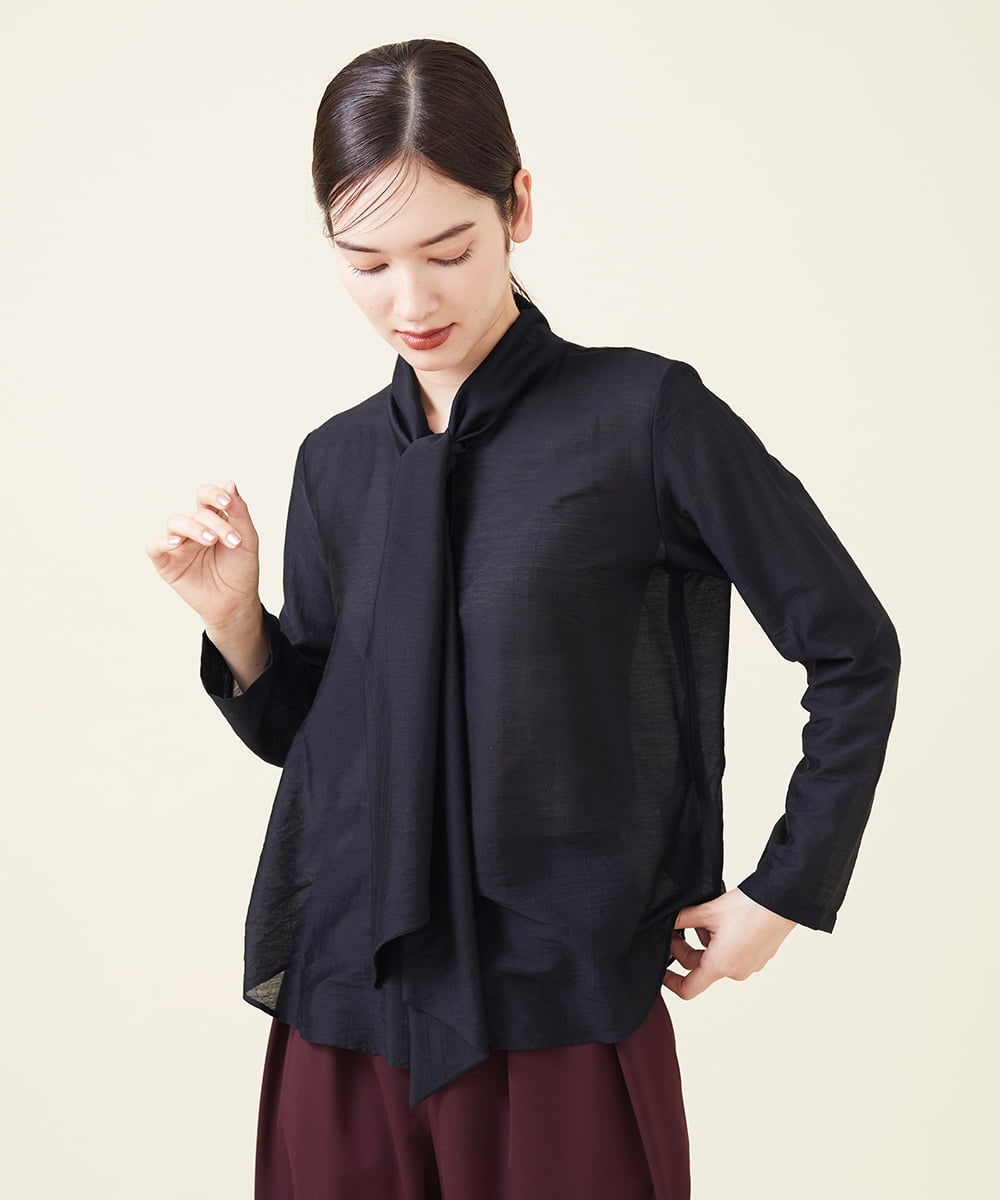 GBBJT11300 Sybilla(シビラ) カールマイヤーボウタイブラウス ブラック