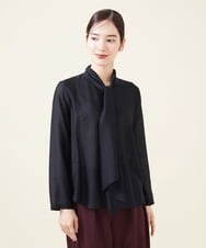 GBBJT11300 Sybilla(シビラ) カールマイヤーボウタイブラウス ブラック