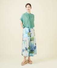 GBBJV05240 Sybilla(シビラ) シルクコットンボウタイブラウス グリーン