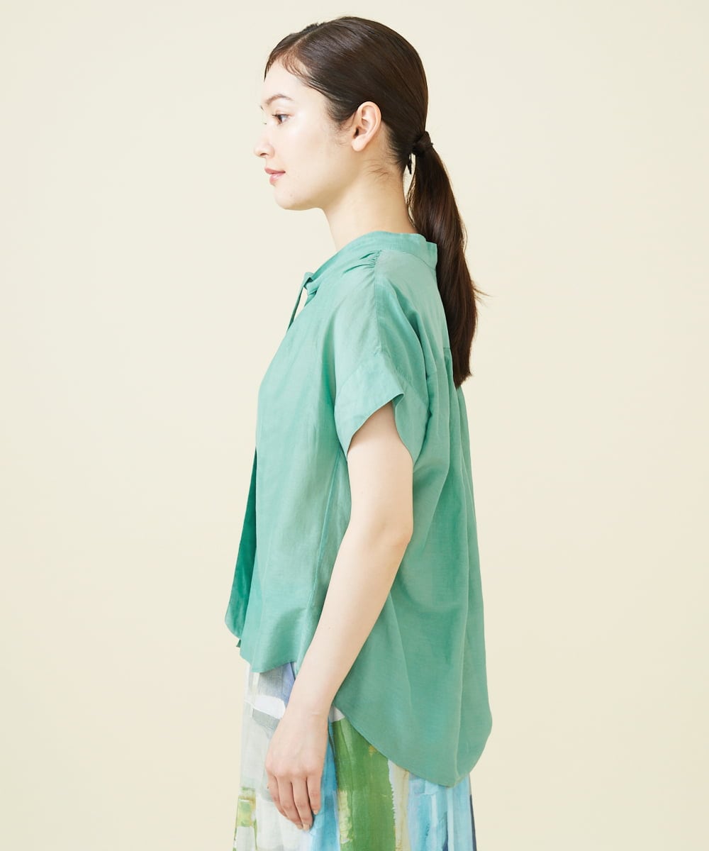 GBBJV05240 Sybilla(シビラ) シルクコットンボウタイブラウス グリーン