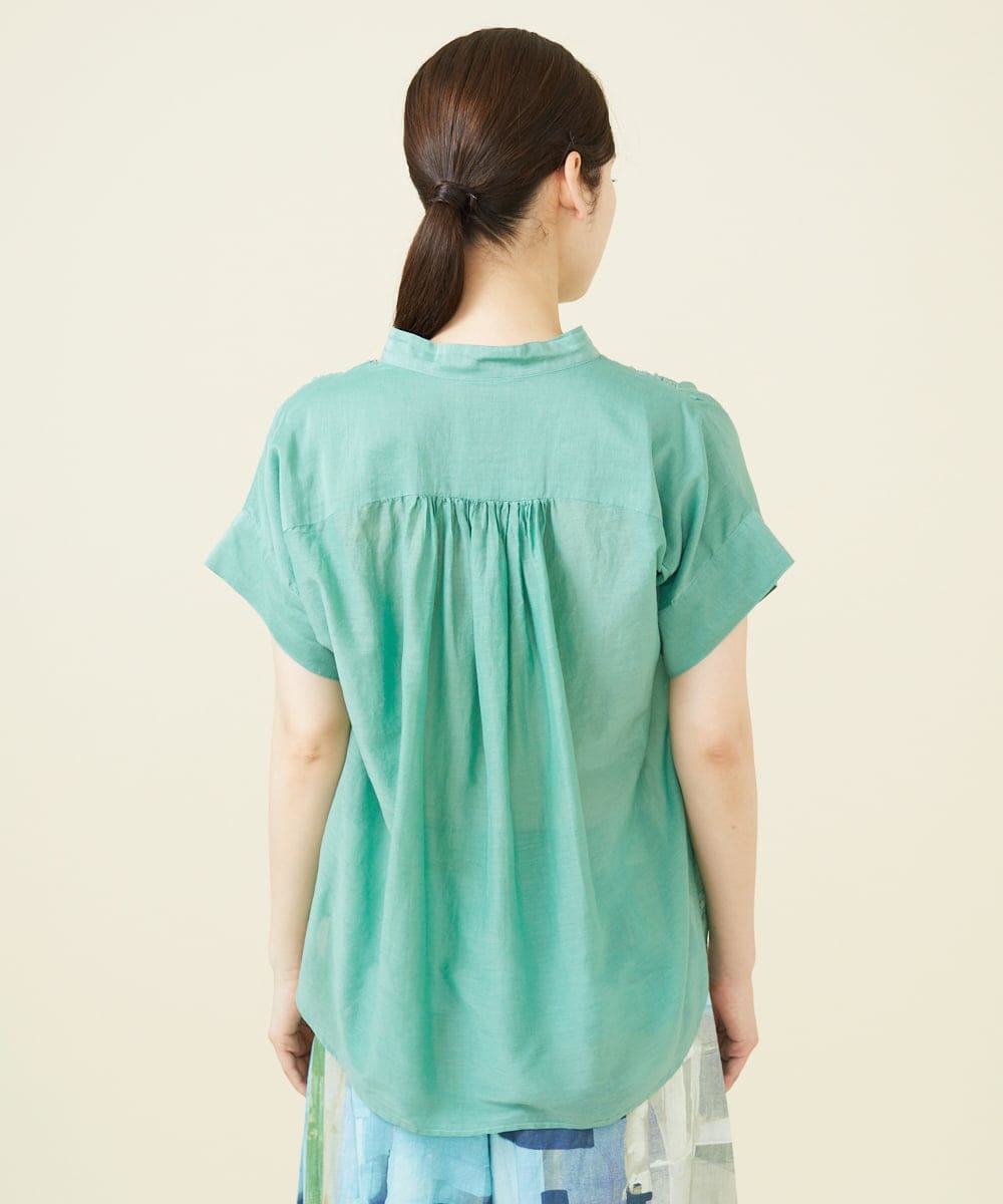 GBBJV05240 Sybilla(シビラ) シルクコットンボウタイブラウス グリーン