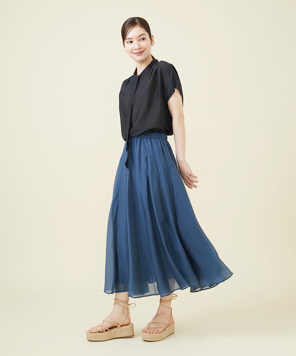 GBBJV05240 Sybilla(シビラ) シルクコットンボウタイブラウス ブラック
