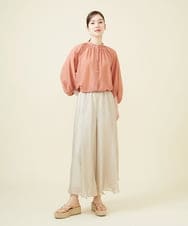 GBBJV06270 Sybilla(シビラ) シルクコットンギャザーブラウス サーモンピンク