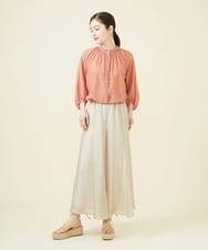 GBBJV06270 Sybilla(シビラ) シルクコットンギャザーブラウス サーモンピンク