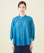 GBBJV06270 Sybilla(シビラ) シルクコットンギャザーブラウス ブルー