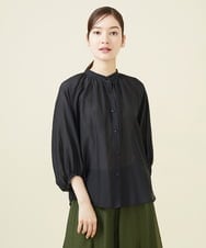 GBBJV06270 Sybilla(シビラ) シルクコットンギャザーブラウス ブラック