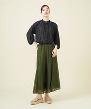 GBBJV06270 Sybilla(シビラ) シルクコットンギャザーブラウス ブラック