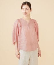 GBBJV14230 Sybilla(シビラ) リネンローンタックスリーブブラウス ピンク