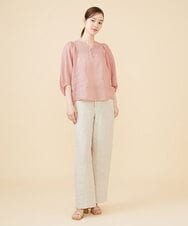 GBBJV14230 Sybilla(シビラ) リネンローンタックスリーブブラウス ピンク