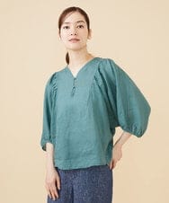GBBJV14230 Sybilla(シビラ) リネンローンタックスリーブブラウス グリーン