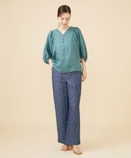 GBBJV14230 Sybilla(シビラ) リネンローンタックスリーブブラウス グリーン