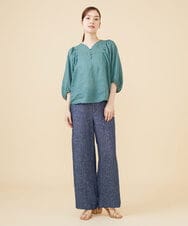 GBBJV14230 Sybilla(シビラ) リネンローンタックスリーブブラウス グリーン