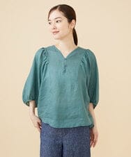 GBBJV14230 Sybilla(シビラ) リネンローンタックスリーブブラウス グリーン