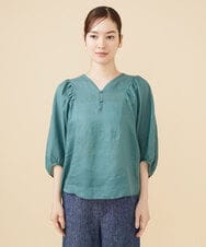 GBBJV14230 Sybilla(シビラ) リネンローンタックスリーブブラウス グリーン