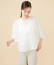 GBBJV14230 Sybilla(シビラ) リネンローンタックスリーブブラウス ホワイト