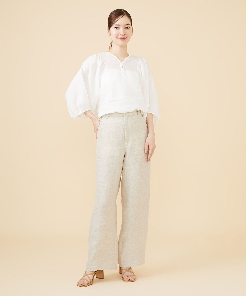 GBBJV14230 Sybilla(シビラ) リネンローンタックスリーブブラウス ホワイト