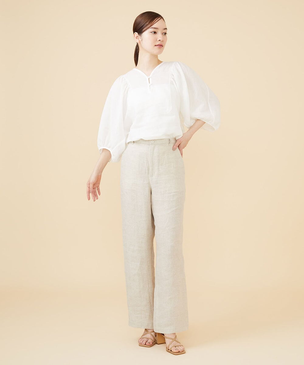 GBBJV14230 Sybilla(シビラ) リネンローンタックスリーブブラウス ホワイト