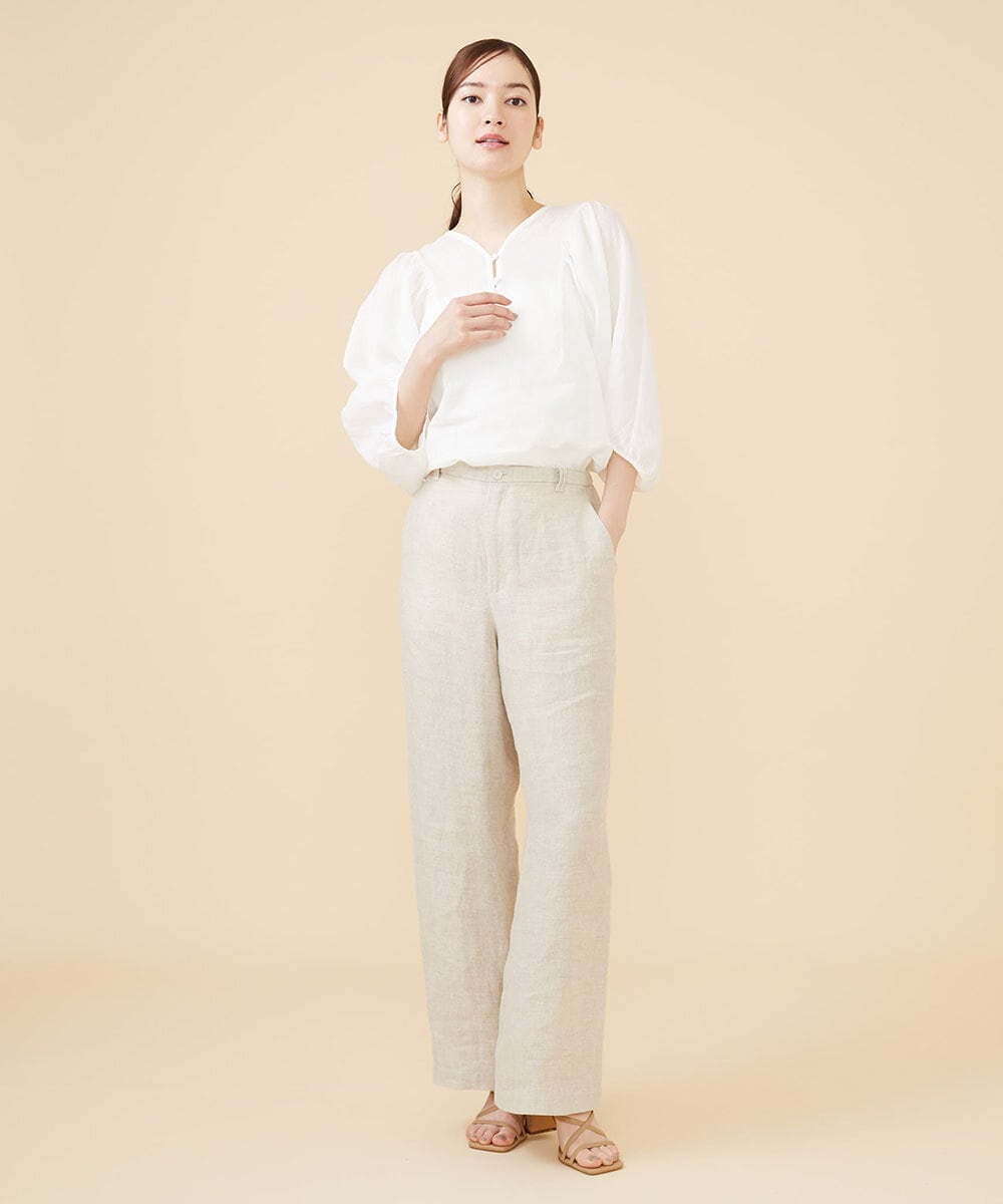 GBBJV14230 Sybilla(シビラ) リネンローンタックスリーブブラウス ホワイト