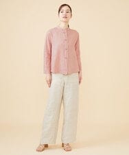 GBBJV15270 Sybilla(シビラ) リネンローンボタンホールステッチブラウス ピンク