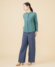 GBBJV15270 Sybilla(シビラ) リネンローンボタンホールステッチブラウス グリーン