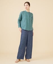 GBBJV15270 Sybilla(シビラ) リネンローンボタンホールステッチブラウス グリーン
