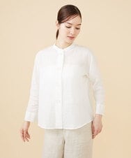 GBBJV15270 Sybilla(シビラ) リネンローンボタンホールステッチブラウス ホワイト