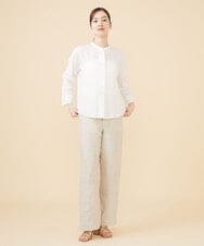 GBBJV15270 Sybilla(シビラ) リネンローンボタンホールステッチブラウス ホワイト