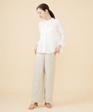 GBBJV15270 Sybilla(シビラ) リネンローンボタンホールステッチブラウス ホワイト