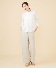 GBBJV15270 Sybilla(シビラ) リネンローンボタンホールステッチブラウス ホワイト