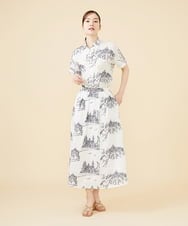 GBBJV17400 Sybilla(シビラ) タウンスケープ刺繍シャツ ホワイト